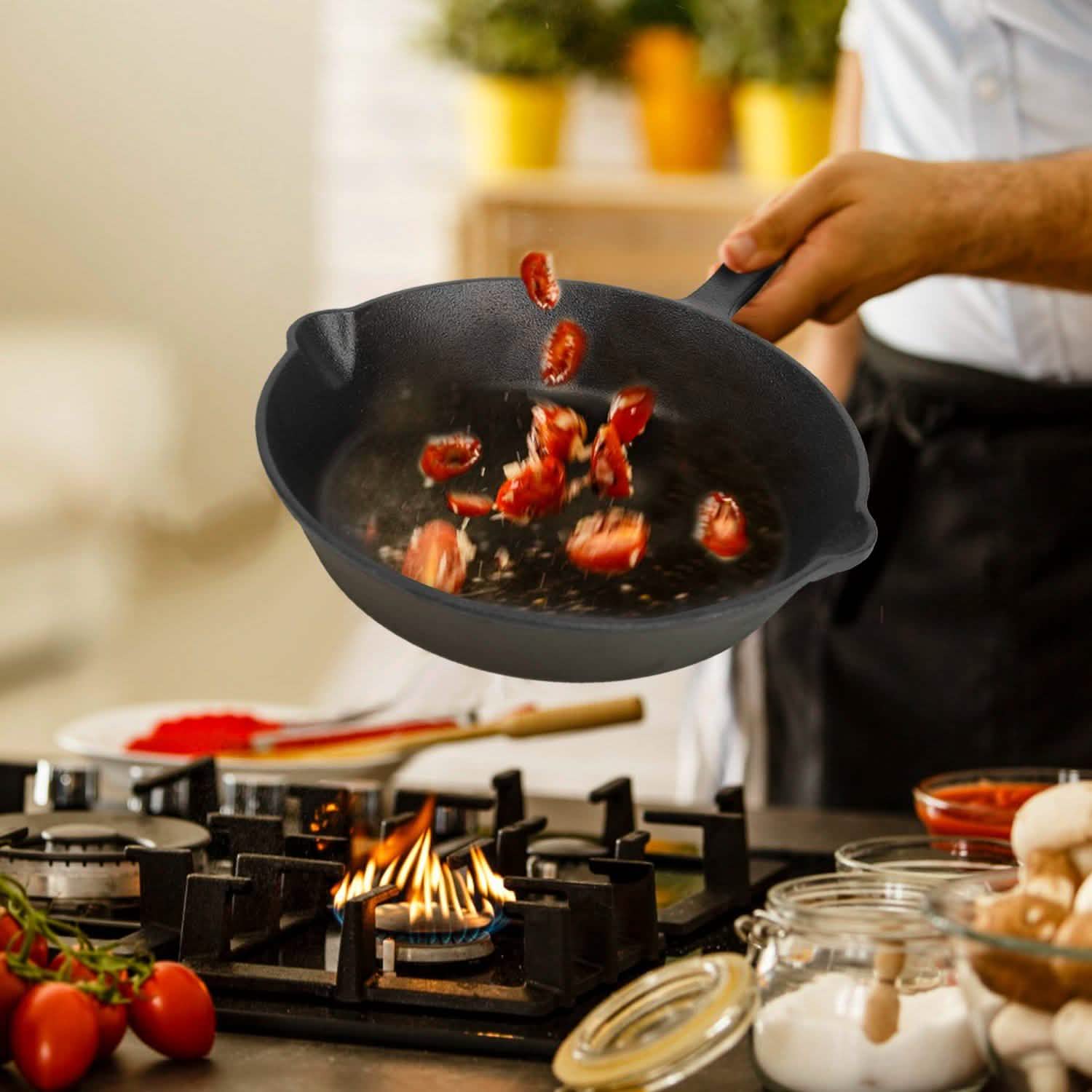 3-Pieces: Pre-Seasoned Cast Iron Skillet Kitchen Tools & Gadgets - Tophatter Daily Deals