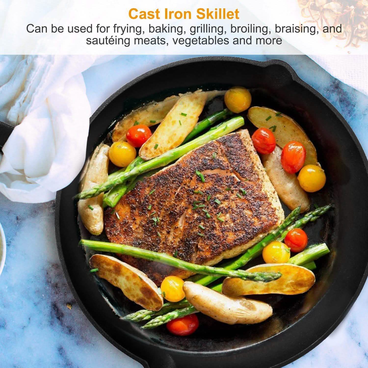 3-Pieces: Pre-Seasoned Cast Iron Skillet Kitchen Tools & Gadgets - Tophatter Daily Deals