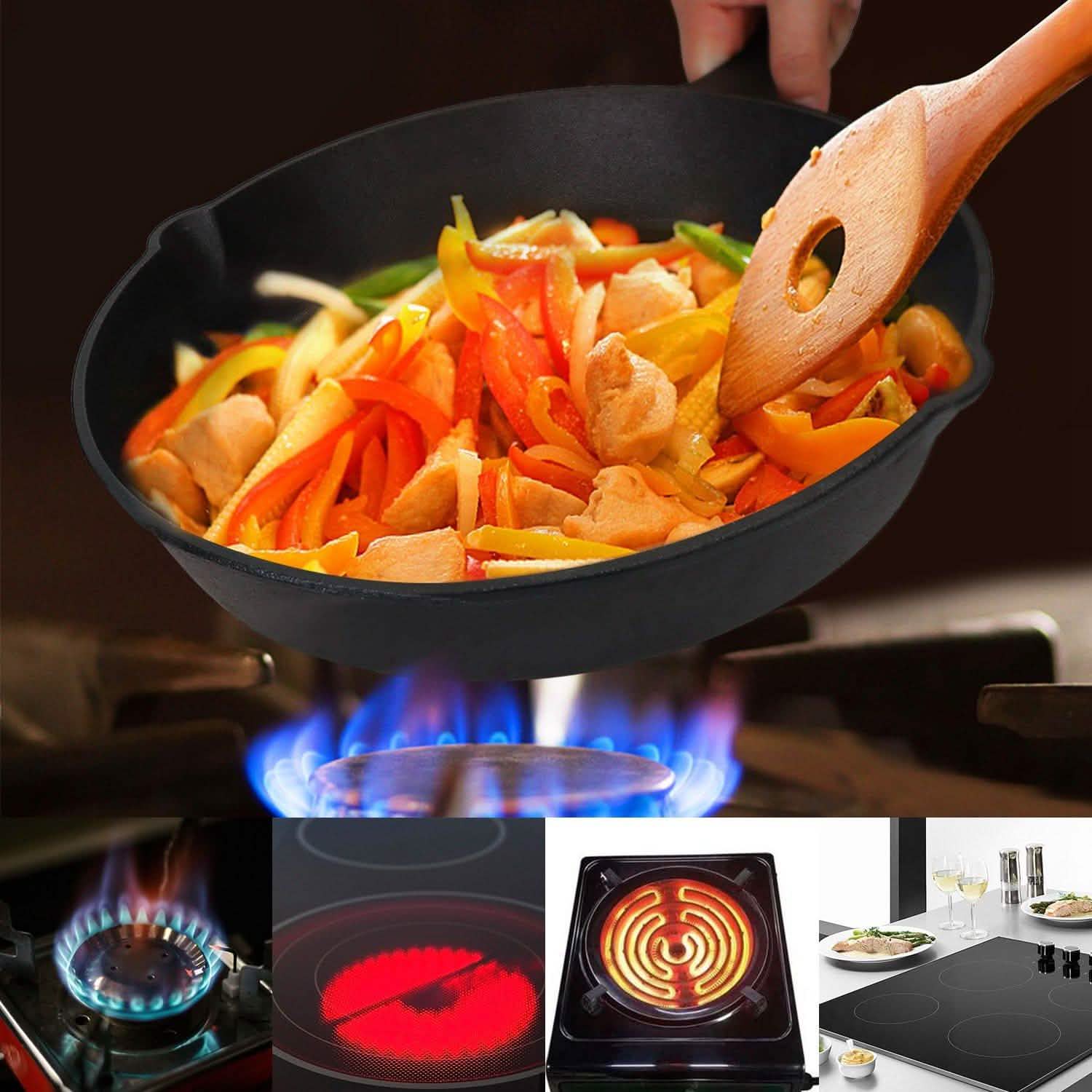 3-Pieces: Pre-Seasoned Cast Iron Skillet Kitchen Tools & Gadgets - Tophatter Daily Deals