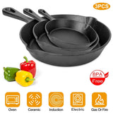 3-Pieces: Pre-Seasoned Cast Iron Skillet Kitchen Tools & Gadgets - Tophatter Daily Deals