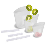 3-Pieces: Silicone Food Storage Bags Reusable Leakproof Food Container Set with 3 Seals Food Storage Containers - Tophatter Daily Deals