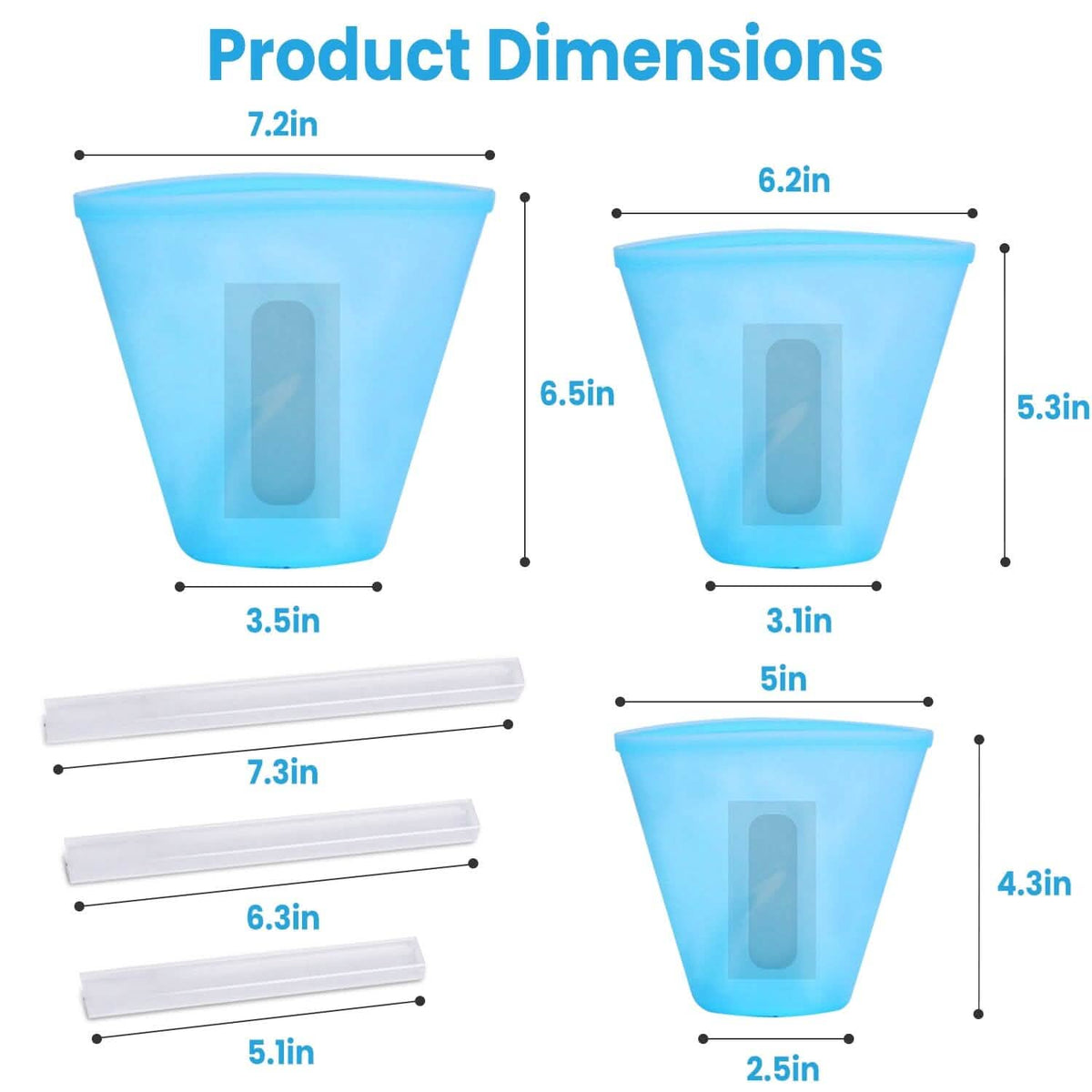 3-Pieces: Silicone Food Storage Bags Reusable Leakproof Food Container Set with 3 Seals Food Storage Containers - Tophatter Daily Deals