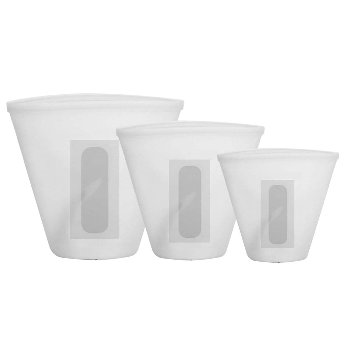 3-Pieces: Silicone Food Storage Bags Reusable Leakproof Food Container Set with 3 Seals White Food Storage Containers - Tophatter Daily Deals