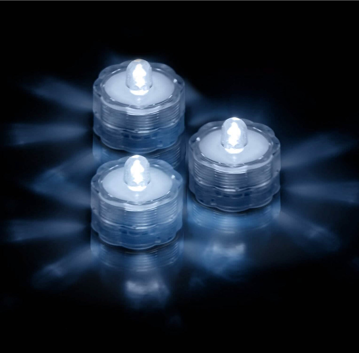 3-Pieces: Submersible LED Tea Lights Waterproof Candle Lights White Indoor Lighting - Tophatter Daily Deals