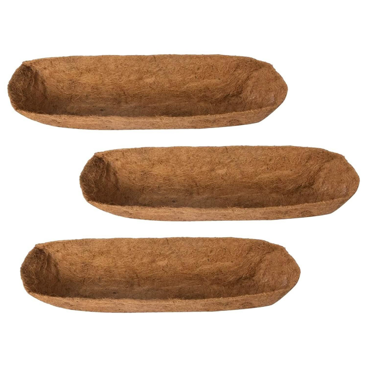 3-Pieces: Trough Coco Basket Half Moon Planter Replacement Garden & Patio - Tophatter Daily Deals
