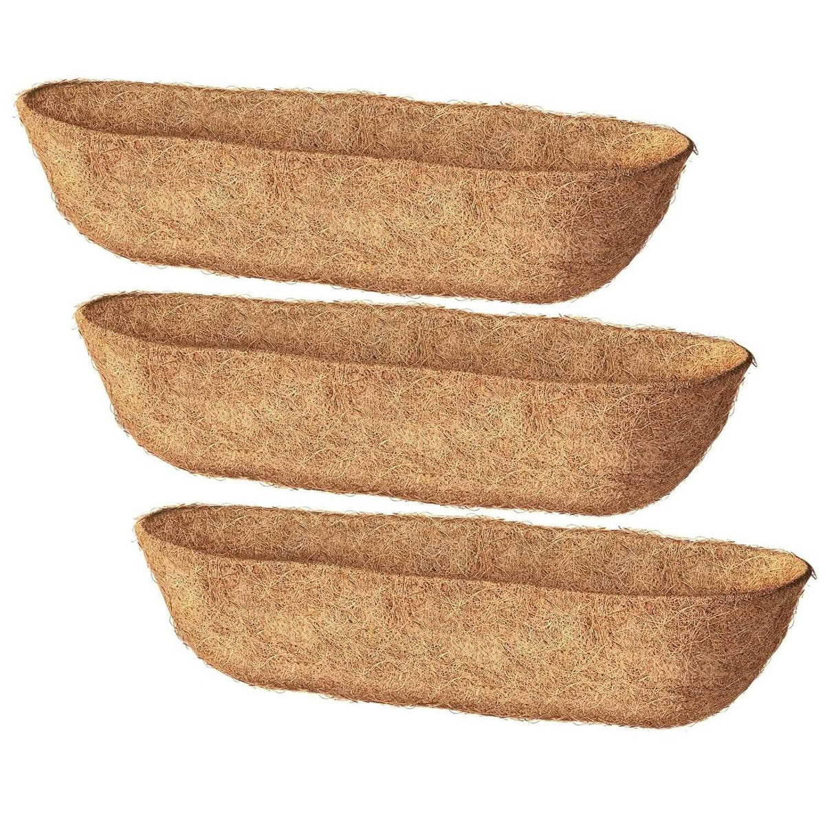 3-Pieces: Trough Coco Basket Half Moon Planter Replacement Garden & Patio - Tophatter Daily Deals