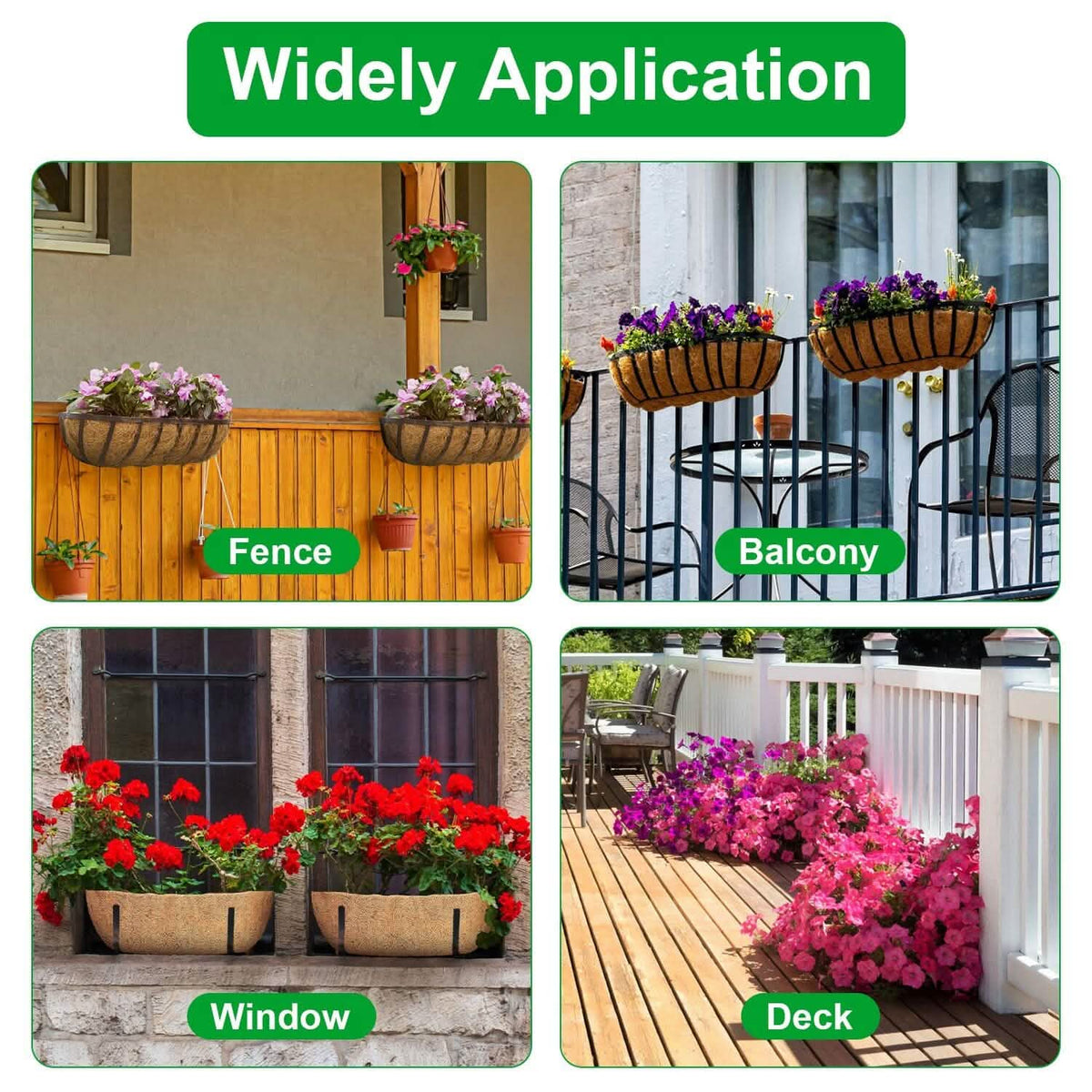 3-Pieces: Trough Coco Basket Half Moon Planter Replacement Garden & Patio - Tophatter Daily Deals