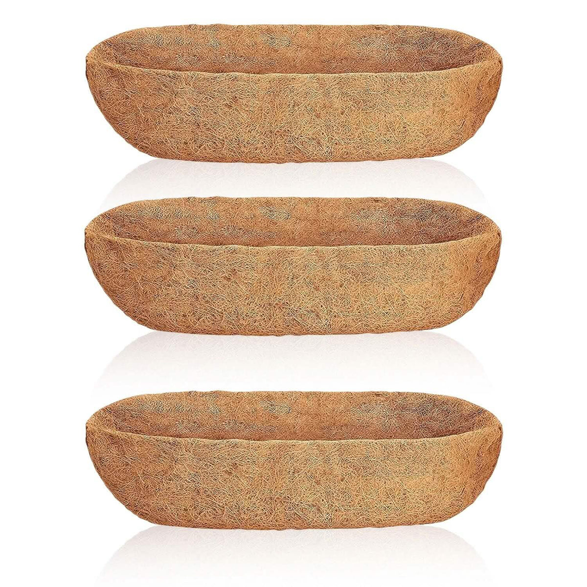3-Pieces: Trough Coco Basket Half Moon Planter Replacement Garden & Patio - Tophatter Daily Deals
