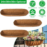3-Pieces: Trough Coco Basket Half Moon Planter Replacement Garden & Patio - Tophatter Daily Deals
