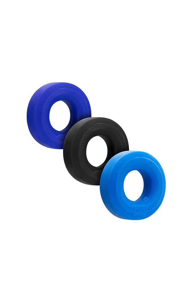 OxBalls - Hunky Junk - 3-Pack Cock Ring Set - Blue Sex Toy - Tophatter Daily Deals