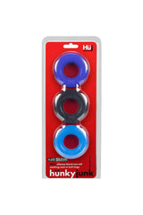 OxBalls - Hunky Junk - 3-Pack Cock Ring Set - Blue Sex Toy - Tophatter Daily Deals