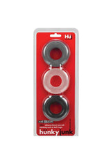 OxBalls - Hunky Junk - 3-Pack Cock Ring Set - Grey Sex Toy - Tophatter Daily Deals