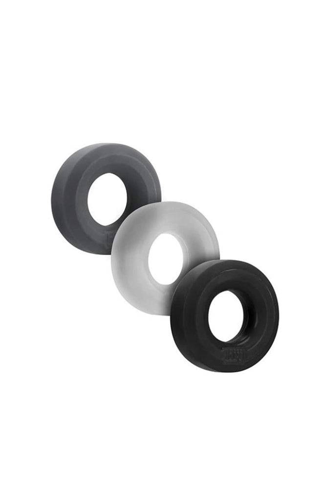 OxBalls - Hunky Junk - 3-Pack Cock Ring Set - Grey Sex Toy - Tophatter Daily Deals
