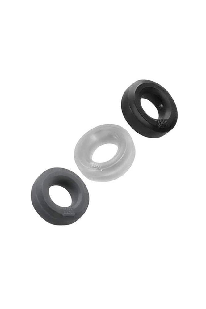 OxBalls - Hunky Junk - 3-Pack Cock Ring Set - Grey Sex Toy - Tophatter Daily Deals