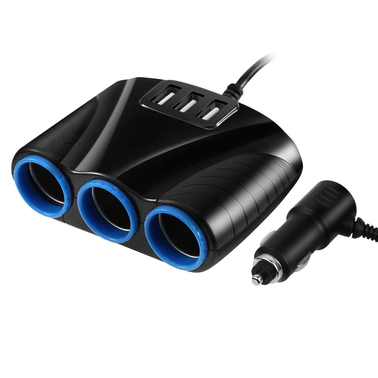 3-Socket Car Cigarette Lighter Splitter Automotive - Tophatter Daily Deals