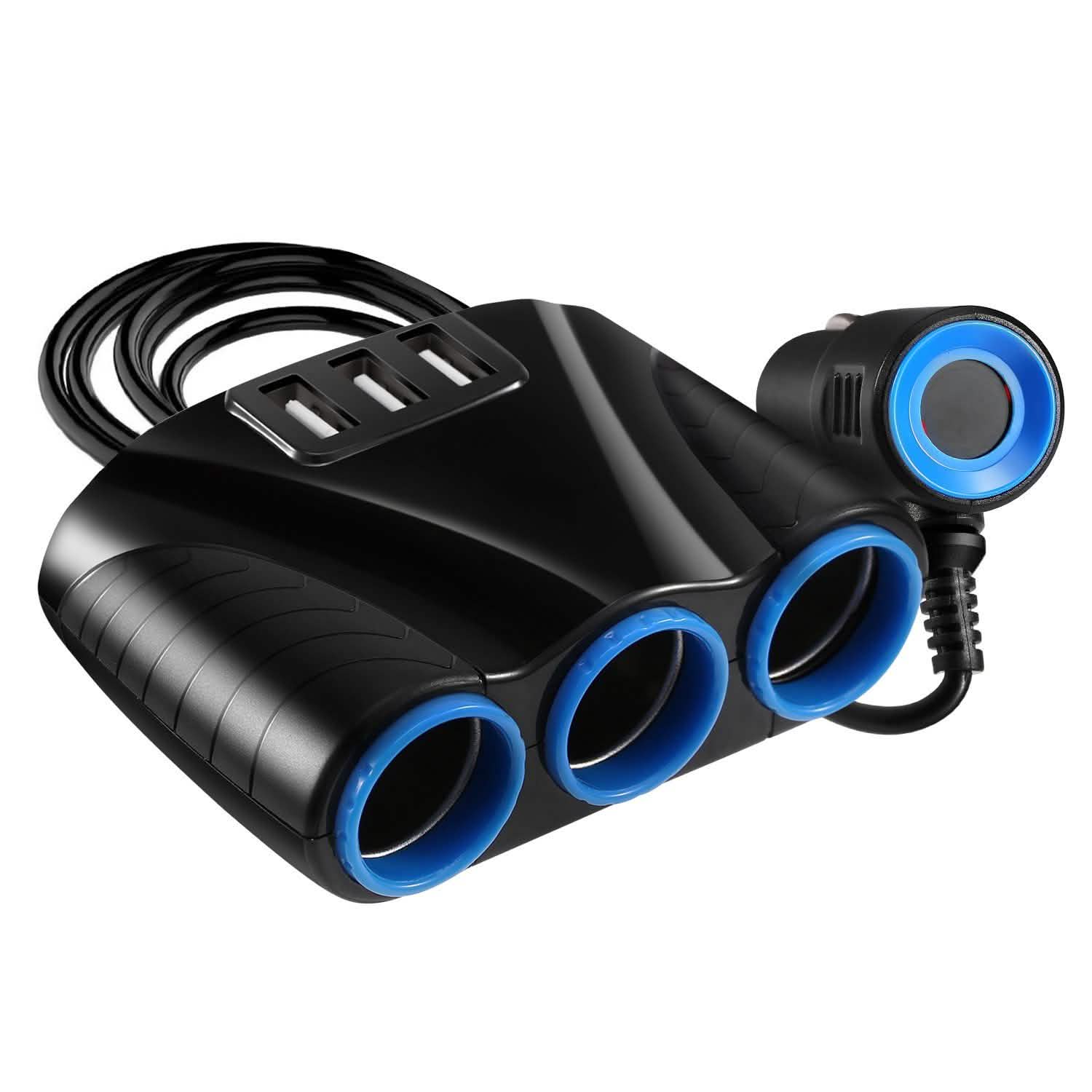 3-Socket Car Cigarette Lighter Splitter Automotive - Tophatter Daily Deals