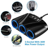 3-Socket Car Cigarette Lighter Splitter Automotive - Tophatter Daily Deals