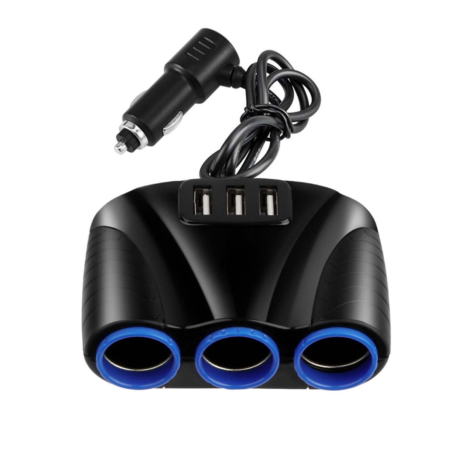 3-Socket Car Cigarette Lighter Splitter Automotive - Tophatter Daily Deals