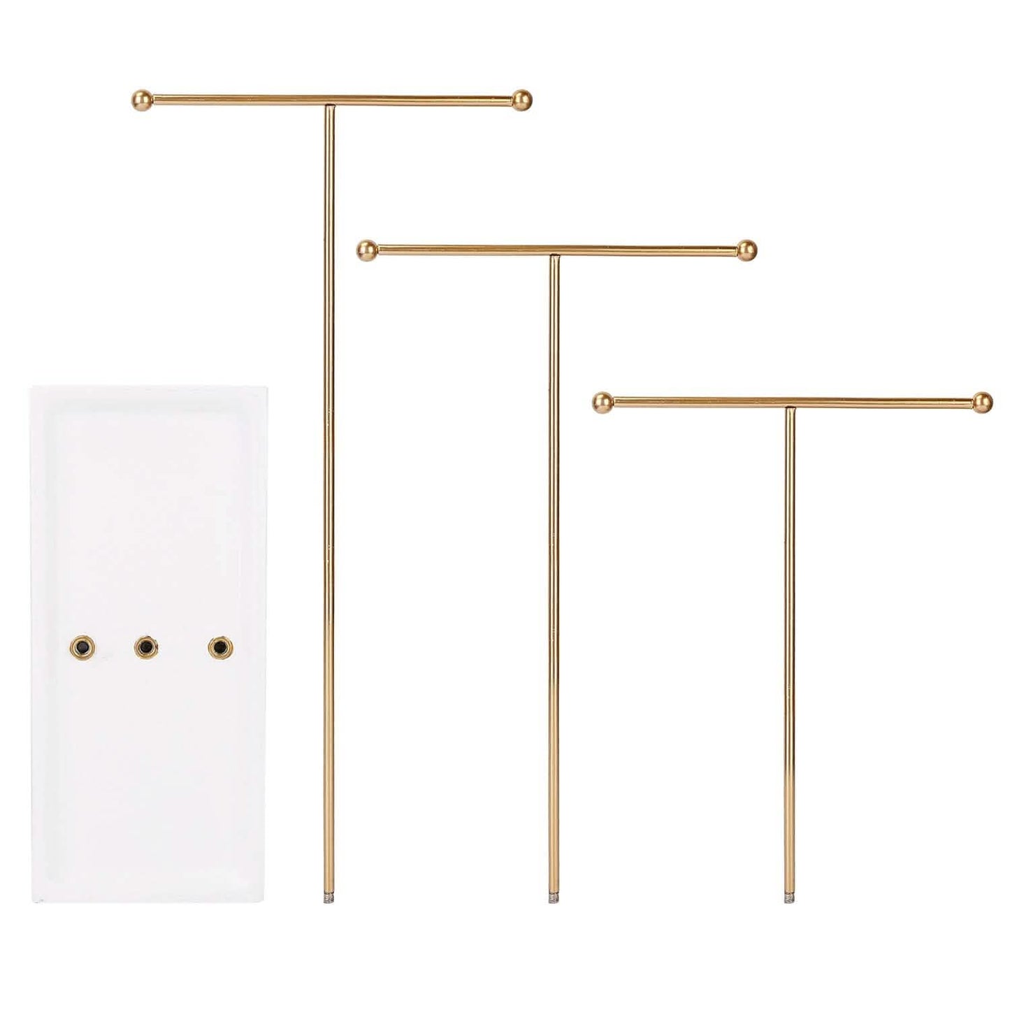 3-Tier Gold Metal Tabletop Jewelry Tree Stand Storage & Organization - Tophatter Daily Deals