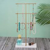 3-Tier Gold Metal Tabletop Jewelry Tree Stand Storage & Organization - Tophatter Daily Deals