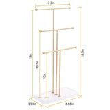 3-Tier Gold Metal Tabletop Jewelry Tree Stand Storage & Organization - Tophatter Daily Deals