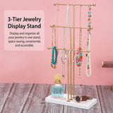 3-Tier Gold Metal Tabletop Jewelry Tree Stand Storage & Organization - Tophatter Daily Deals