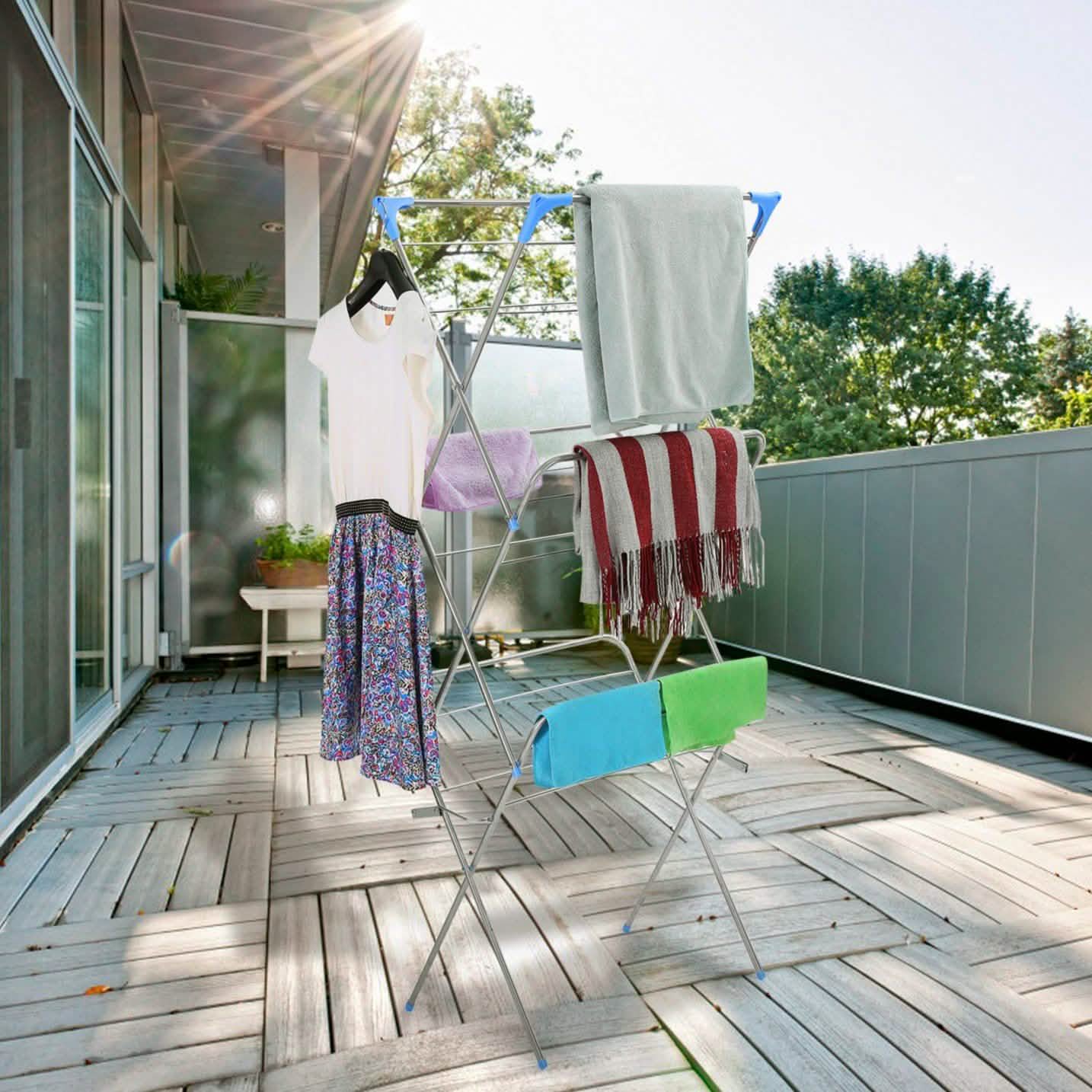3 Tier Laundry Rack Foldable Clothes Drying Rack Storage & Organization - Tophatter Daily Deals
