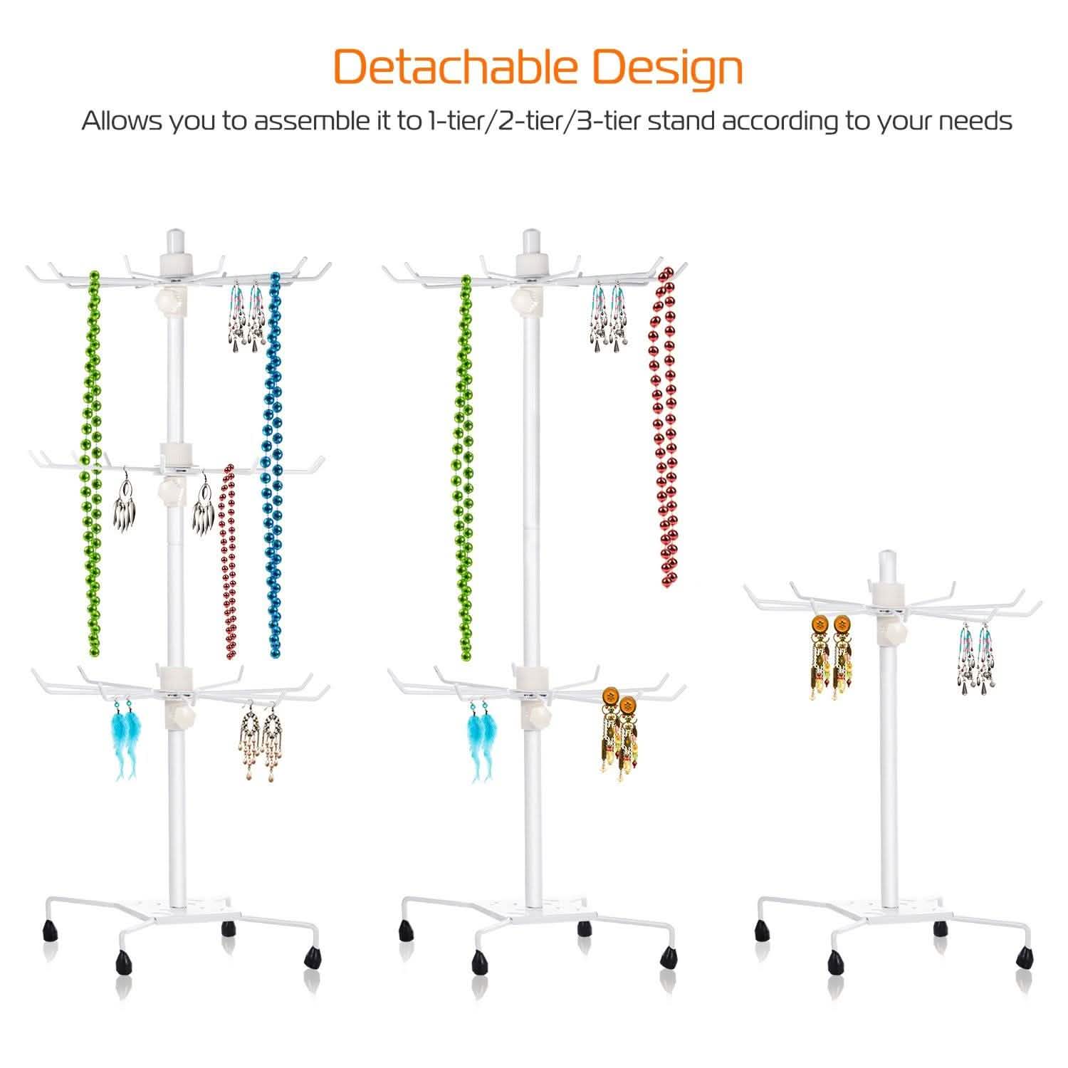 3-Tier Metal Jewelry Rack 30-Hook Necklaces Bracelets Display Stand Storage & Organization - Tophatter Daily Deals