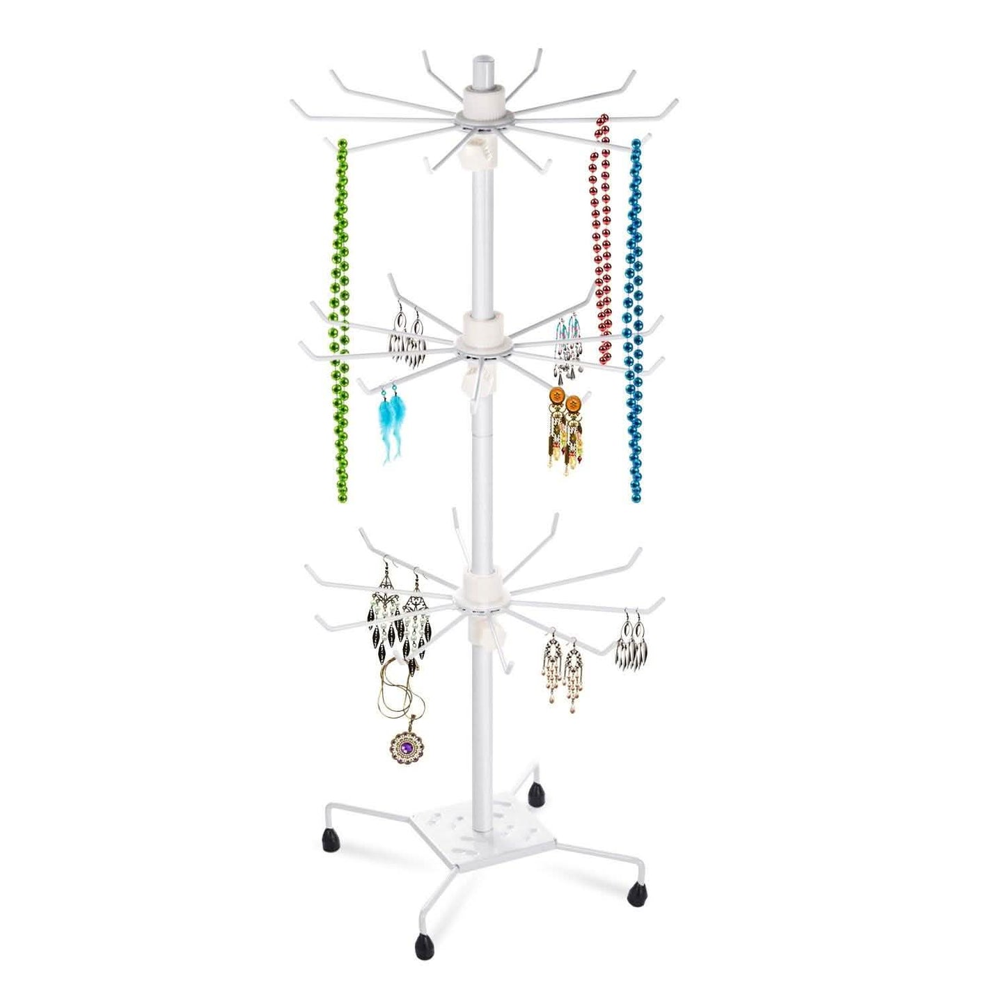 3-Tier Metal Jewelry Rack 30-Hook Necklaces Bracelets Display Stand Storage & Organization - Tophatter Daily Deals