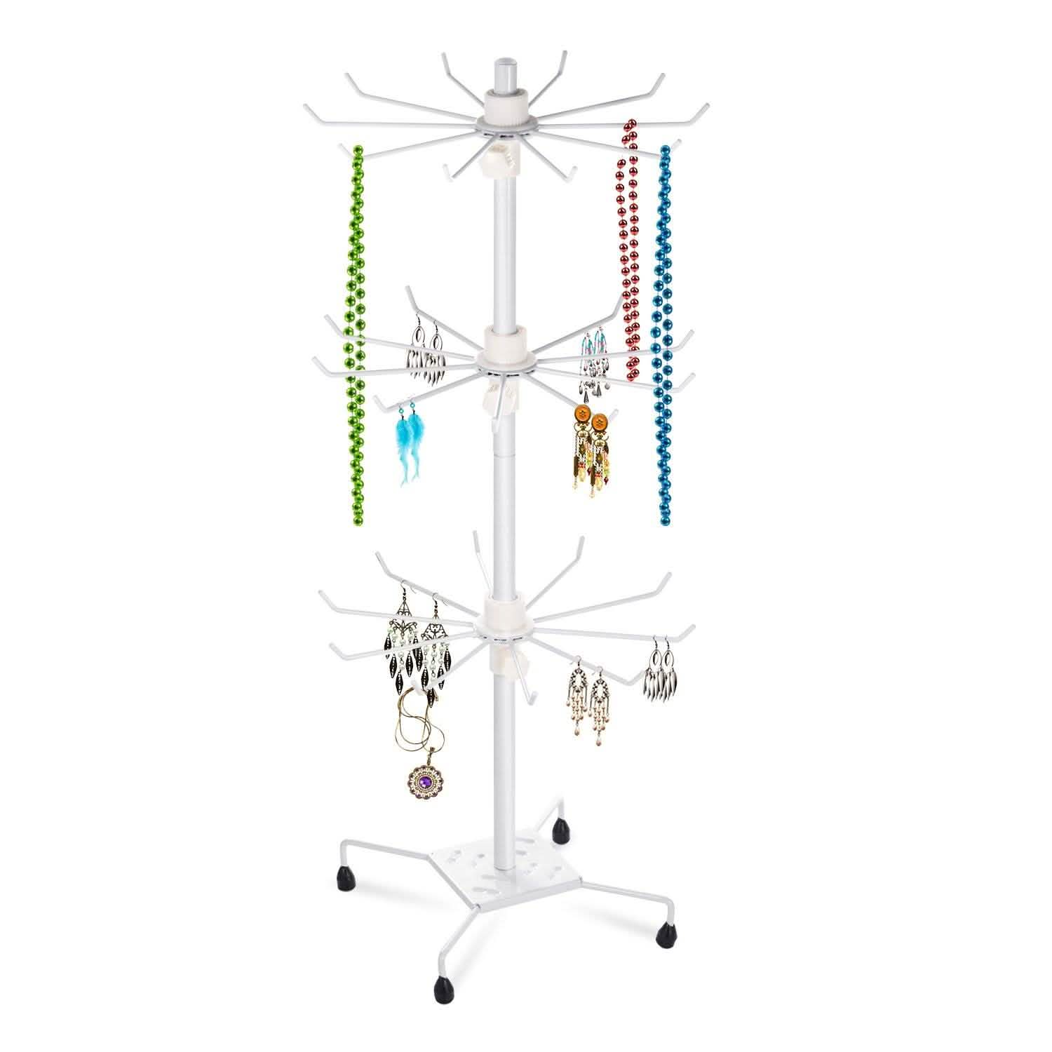3-Tier Metal Jewelry Rack 30-Hook Necklaces Bracelets Display Stand Storage & Organization - Tophatter Daily Deals