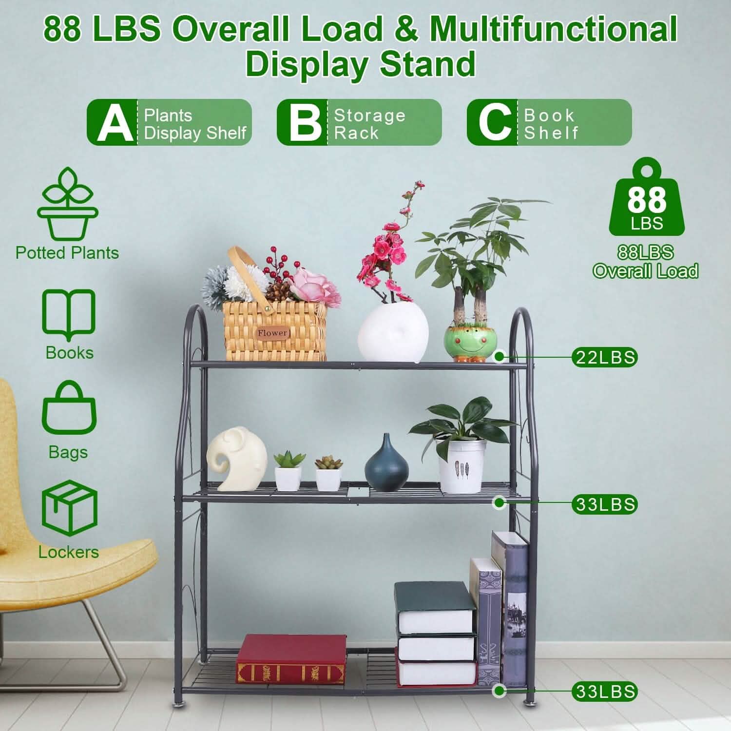 3-Tier Plant Stand Shelf Display Rack Garden & Patio - Tophatter Daily Deals