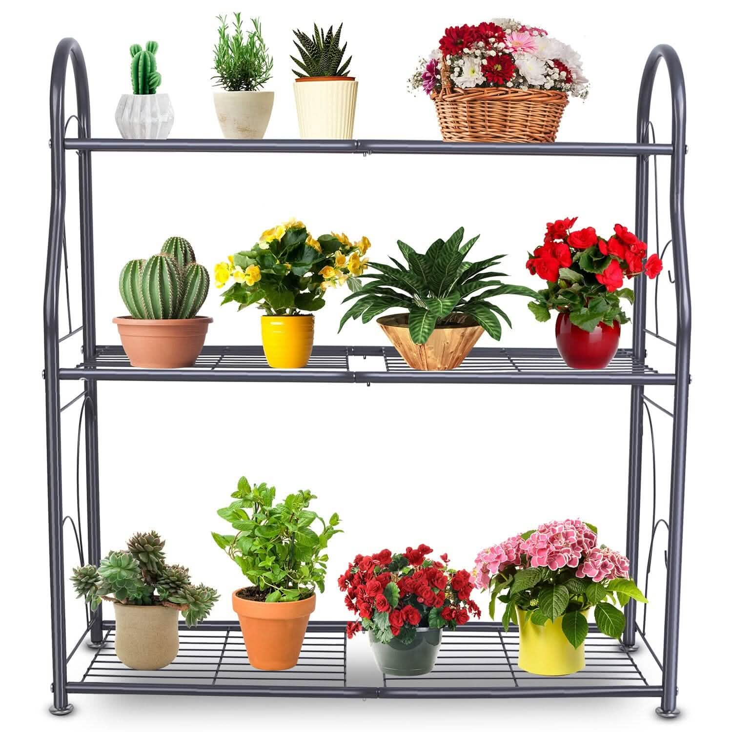 3-Tier Plant Stand Shelf Display Rack Garden & Patio - Tophatter Daily Deals