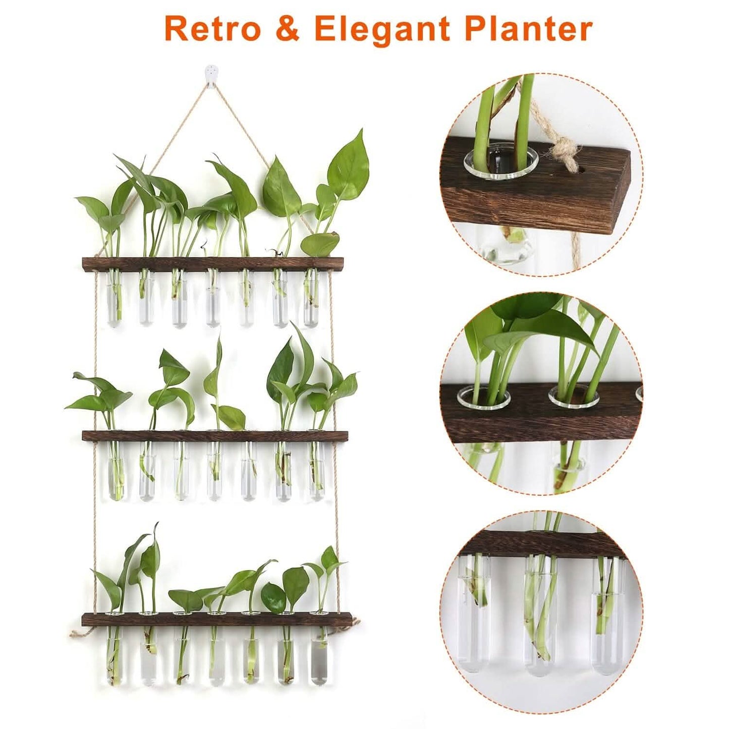 3-Tier Wall Hanging Glass Tube Planter Garden & Patio - Tophatter Daily Deals