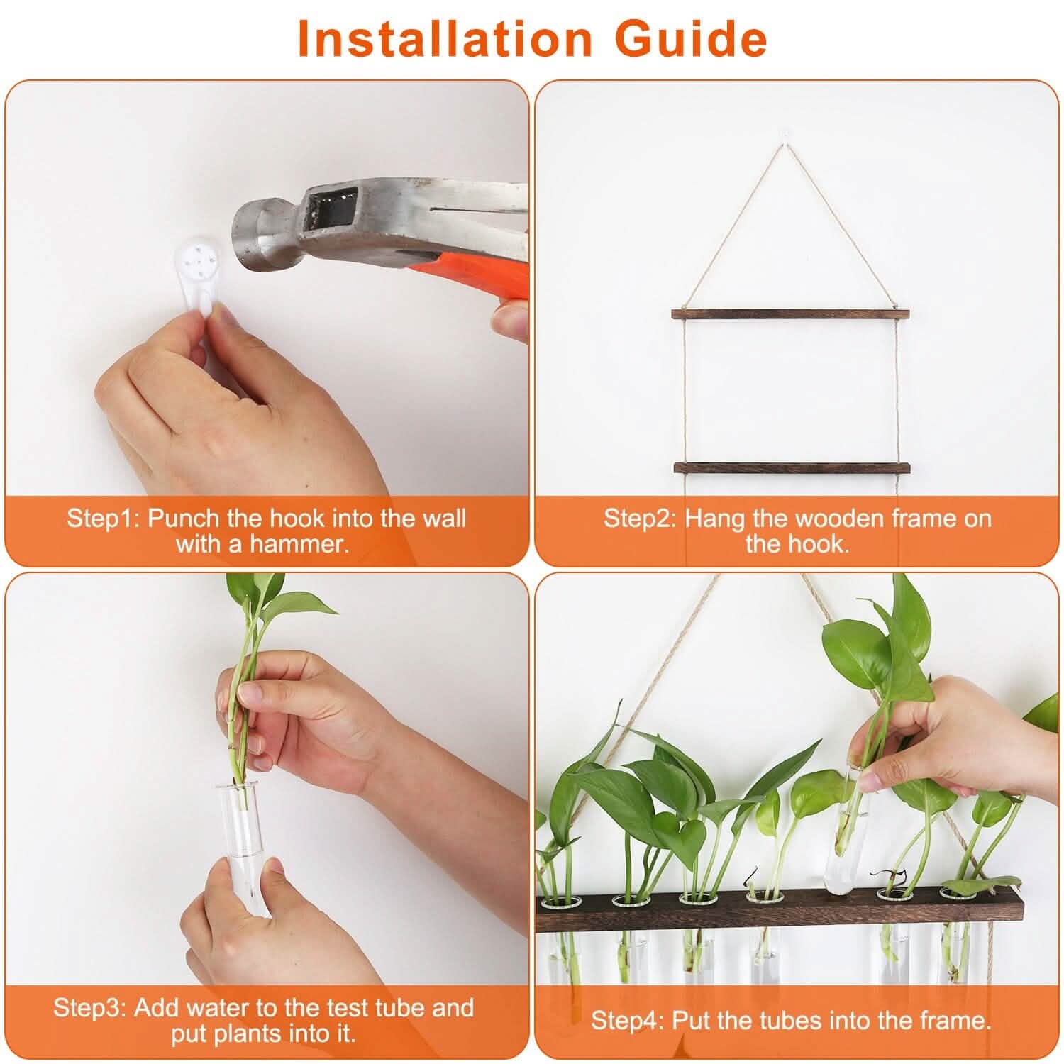 3-Tier Wall Hanging Glass Tube Planter Garden & Patio - Tophatter Daily Deals