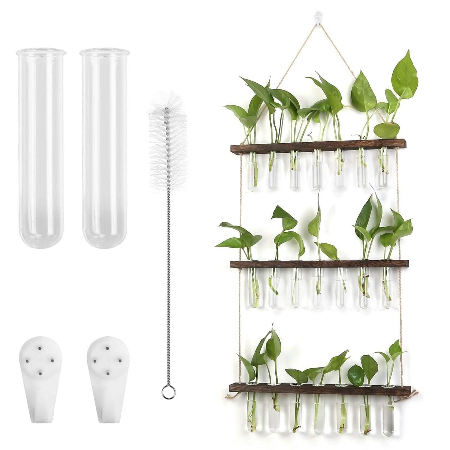 3-Tier Wall Hanging Glass Tube Planter Garden & Patio - Tophatter Daily Deals