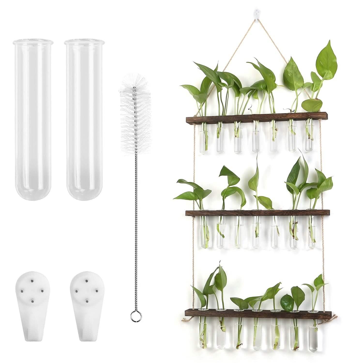 3-Tier Wall Hanging Glass Tube Planter Garden & Patio - Tophatter Daily Deals