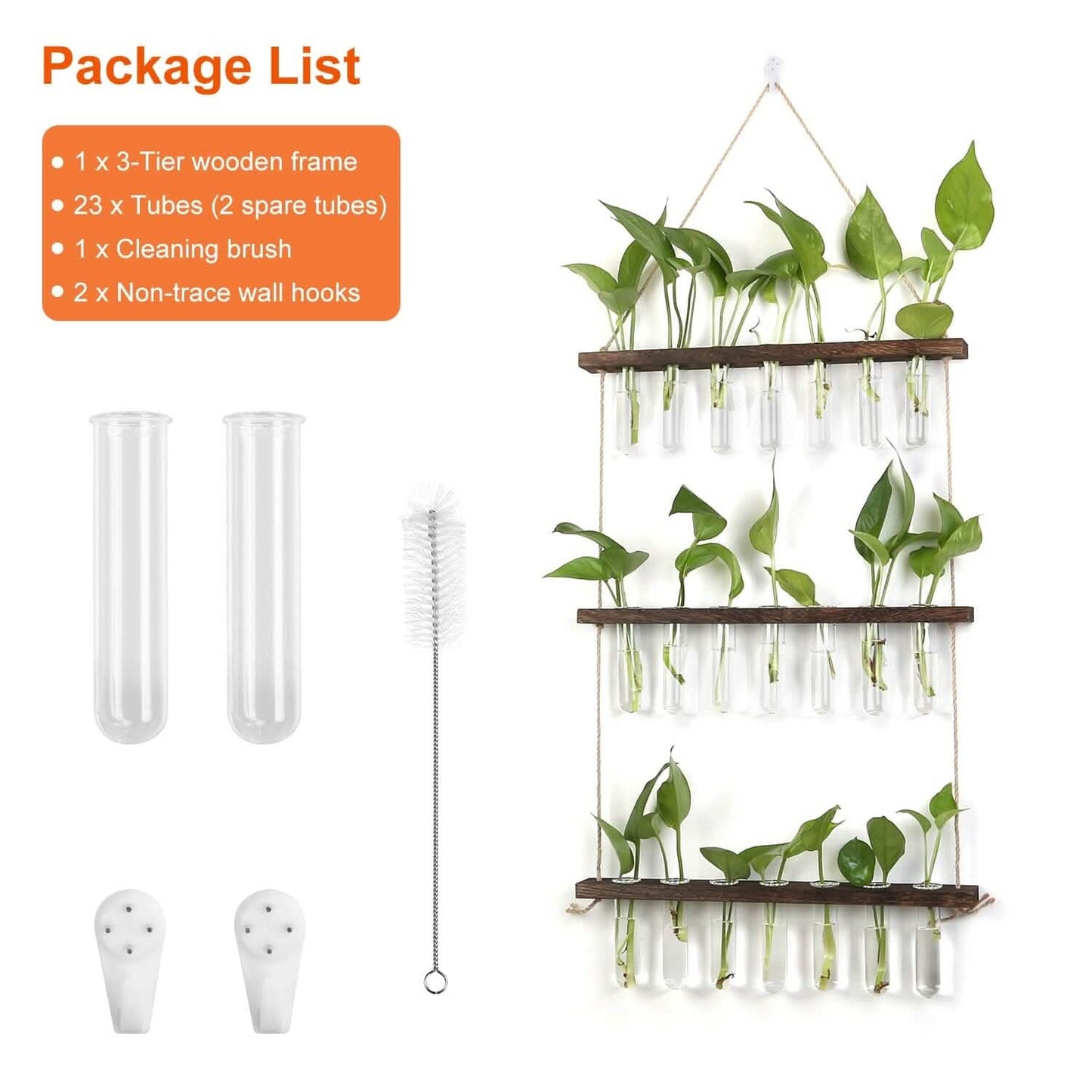 3-Tier Wall Hanging Glass Tube Planter Garden & Patio - Tophatter Daily Deals