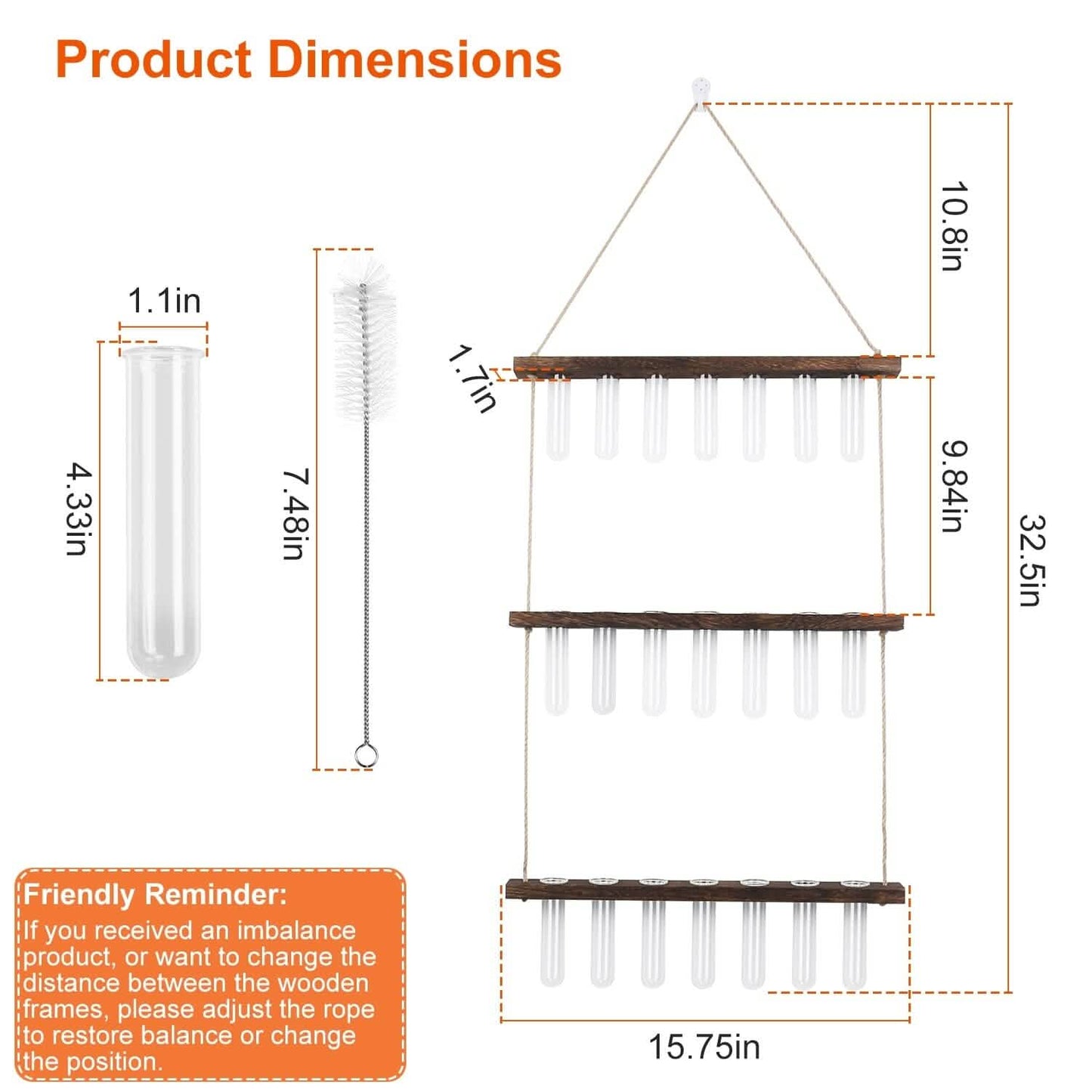 3-Tier Wall Hanging Glass Tube Planter Garden & Patio - Tophatter Daily Deals