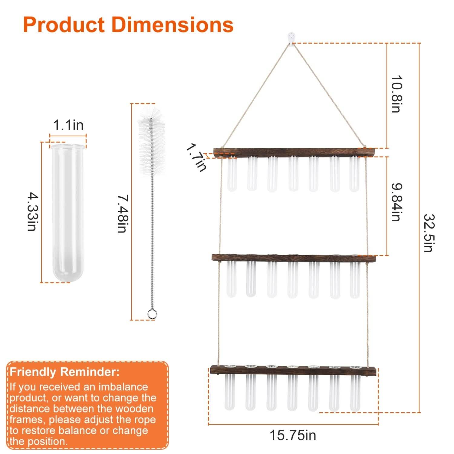 3-Tier Wall Hanging Glass Tube Planter Garden & Patio - Tophatter Daily Deals