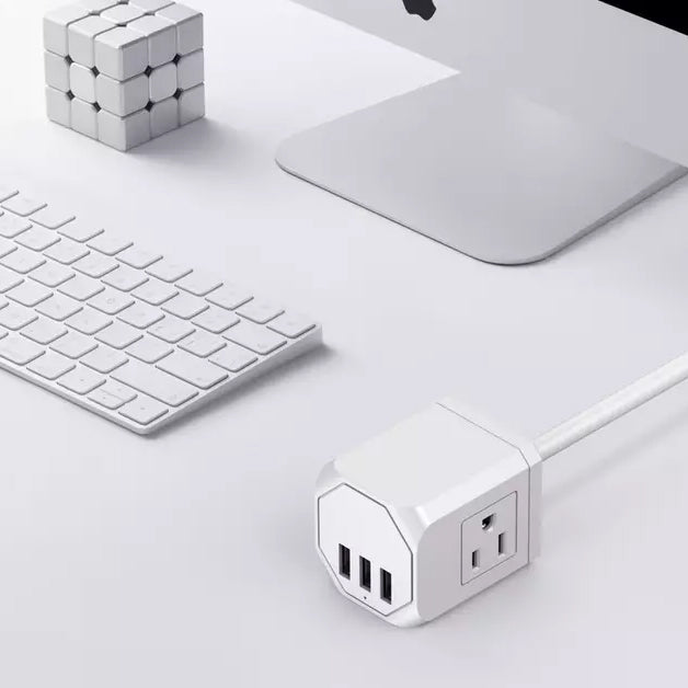 3 Wall Outlets with 3 USB Ports (5ft cord) USB Charger - Tophatter Daily Deals