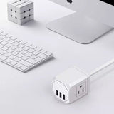 3 Wall Outlets with 3 USB Ports (5ft cord) USB Charger - Tophatter Daily Deals
