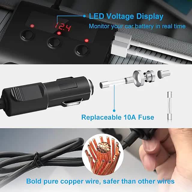 3-Way Car Plug Charger Adapter Automotive - Tophatter Daily Deals