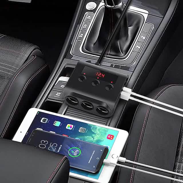 3-Way Car Plug Charger Adapter Automotive - Tophatter Daily Deals