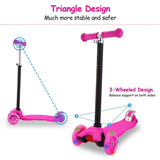 3-Wheeled LEDs Kick Scooter for Kids Flashing Scooter Adjustable Height Toys & Games - Tophatter Daily Deals