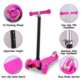 3-Wheeled LEDs Kick Scooter for Kids Flashing Scooter Adjustable Height Toys & Games - Tophatter Daily Deals