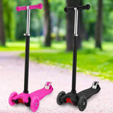 3-Wheeled LEDs Kick Scooter for Kids Flashing Scooter Adjustable Height Toys & Games - Tophatter Daily Deals