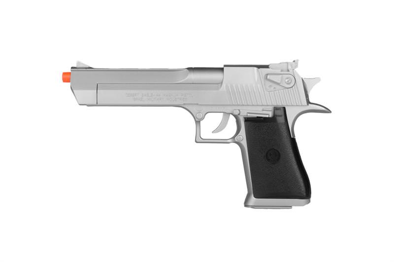 KWC Magnum Licensed Desert Eagle .44 Airsoft Spring Pistol Silver Collectible Weapons - Tophatter Daily Deals