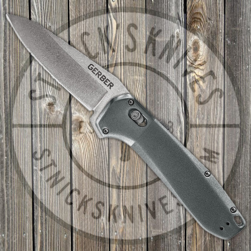 Gerber Highbrow - Assisted Flipper Knife - Silver Aluminum Handle - 30-001637 Knives - Tophatter Daily Deals