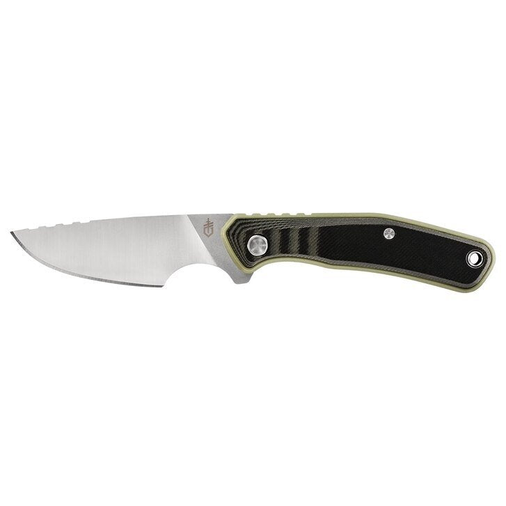 Gerber Downwind Caper - Fixed Blade - Black/Green G10 Handle - Waxed Canvas Sheath - 30-001821 Knives - Tophatter Daily Deals