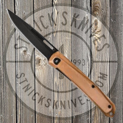 Gerber Affinity - Gentleman's Folding Knife - D2 Steel - Black Drop Point Plain Blade - Copper and Black Stainless Handle - 30-001866 Knives - Tophatter Daily Deals